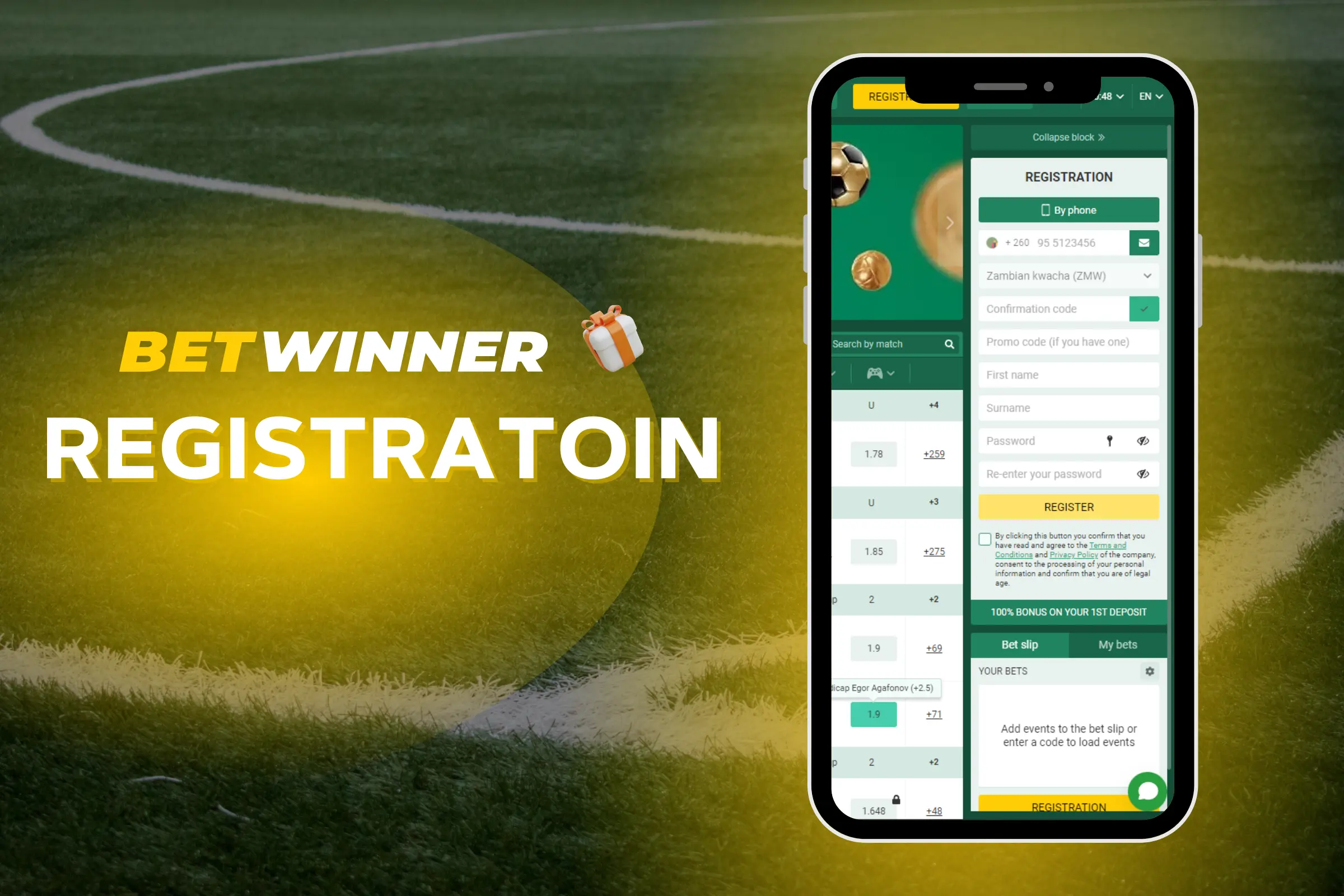 BetWinner registration